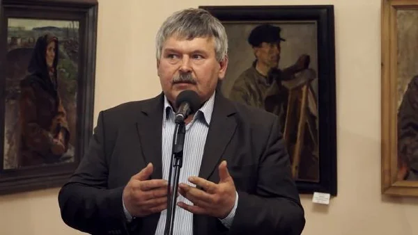 The opening of Arkady Plastov’s exhibition at the foyer of the Moscow Conservatory’s Great Hall