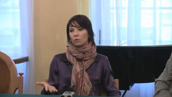 Press conference about the competition for the composing of music for the ballet Chaplin. Maria Alexandrova