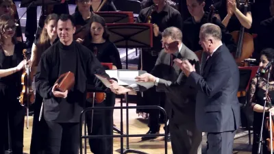 The Giving of a Memorable Gift to Teodor Currentzis from Moscow Conservatory