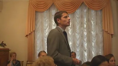 Alexander Averyanov Is Speaking at the Meeting of the Board of Trustees