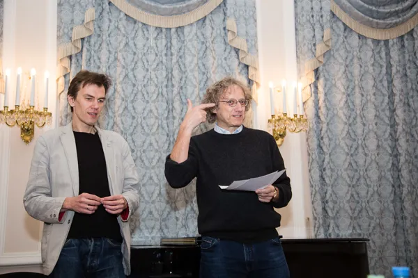 Сергей Чирков (синхронный перевод, «Студия новой музыки»), Йоханнес Шёльхорн (композитор, Германия)