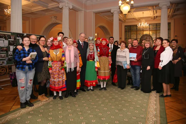Участники открытия выставки «Казаки-некрасовцы. К 60-летию возвращения в Россию. К 40-летию выступления в Исторических концертах Московской консерватории»
