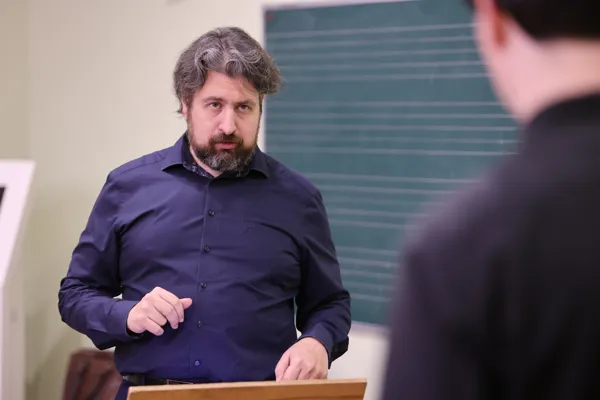 На мастер-классе Дмитрия Юровского в 21 классе Первого учебного корпуса консерватории